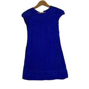 Calypso Enfant Girls Blue Silk Dress